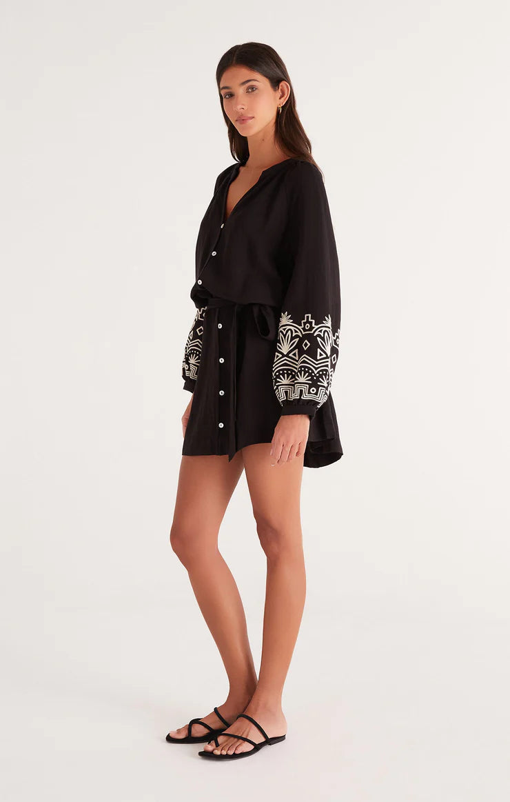 Malia Embroidered Mini Dress