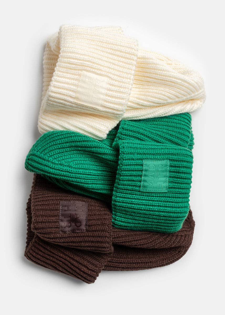 Adult Mad Hatter Ribbed Knit Beanie - Espresso