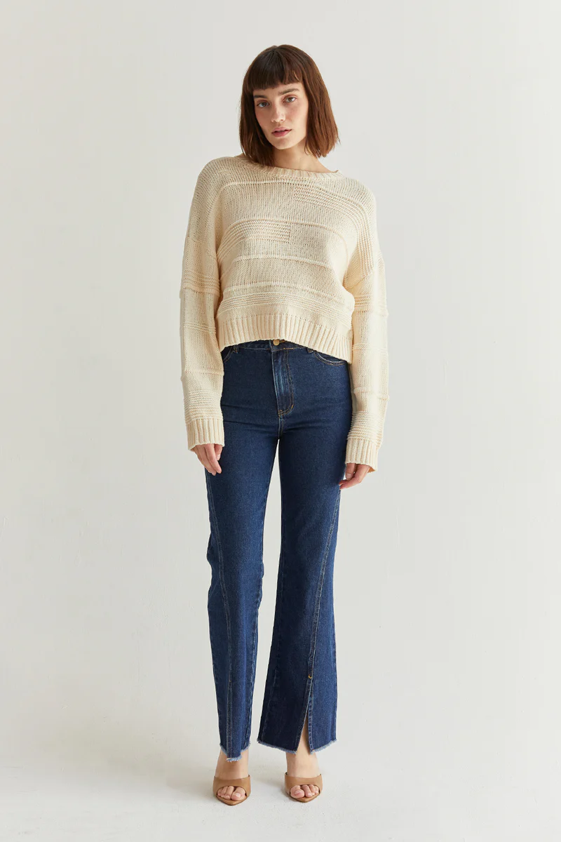 Cassi Textured Stripe Sweater