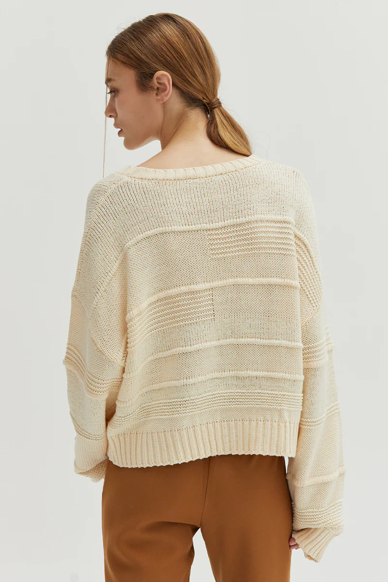 Cassi Textured Stripe Sweater