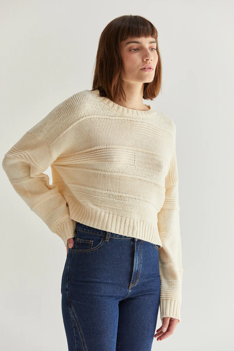 Cassi Textured Stripe Sweater