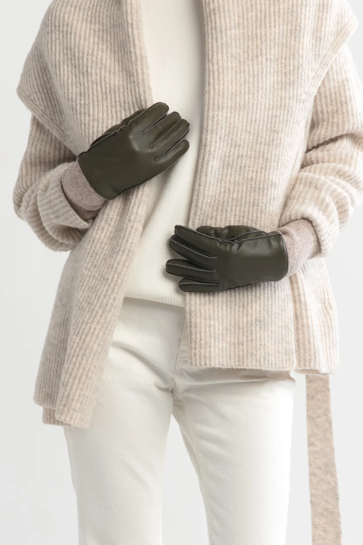 Faux Leather Long Cuff Gloves