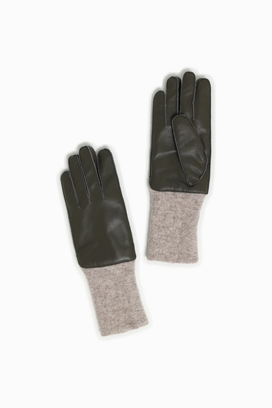 Faux Leather Long Cuff Gloves