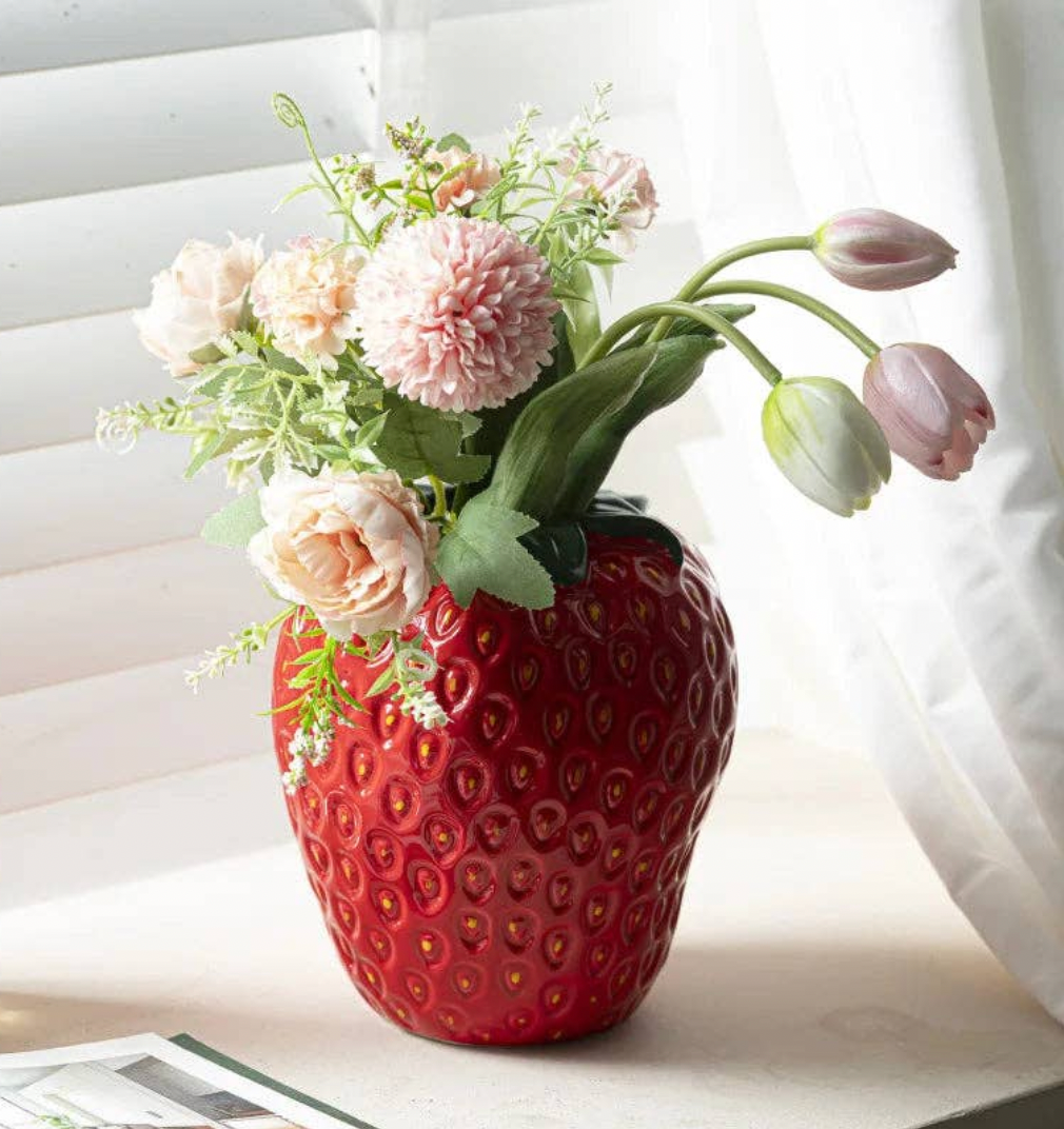 Strawberry Ceramic Vase