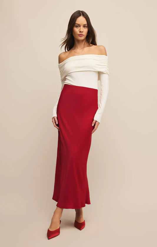 Europa Luxe Sheen Midi Skirt (Multiple Colors)