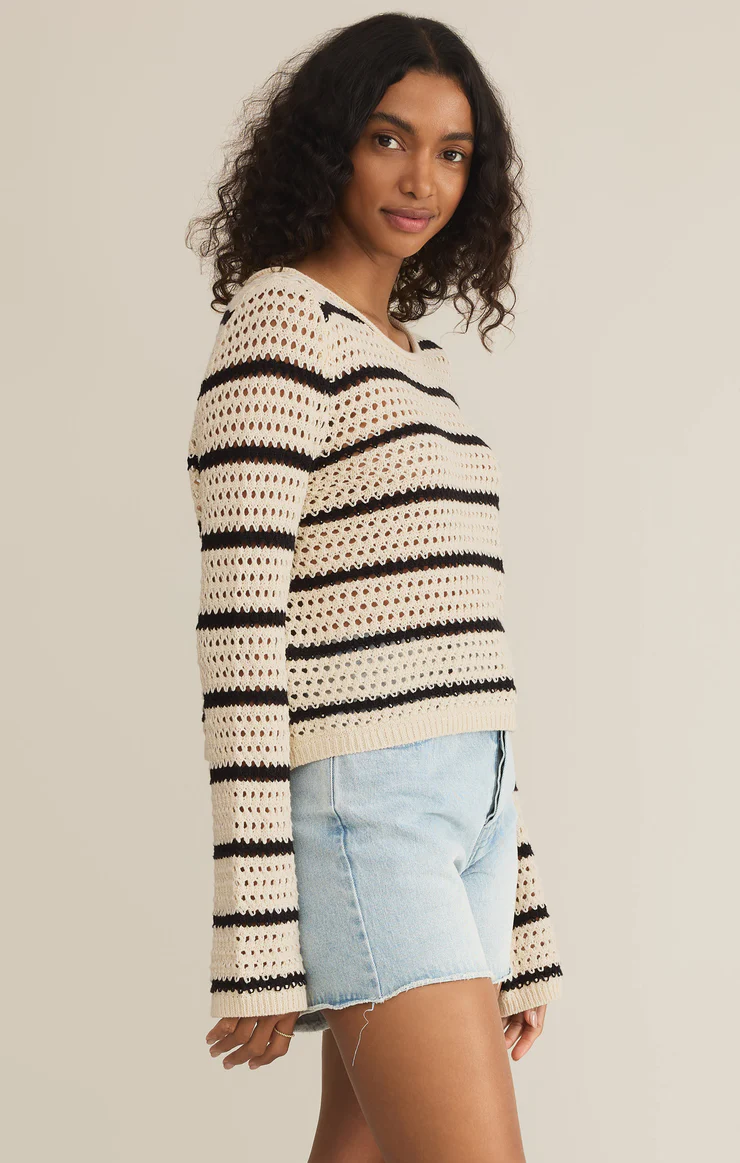 Kit Stripe Crochet Sweater