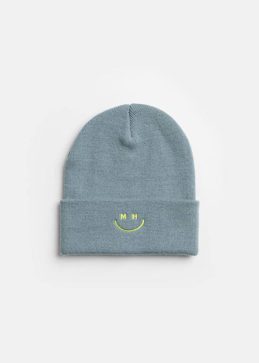 Youth Mad Hatter Smiley Cuff Beanie - Tourmaline/Lime