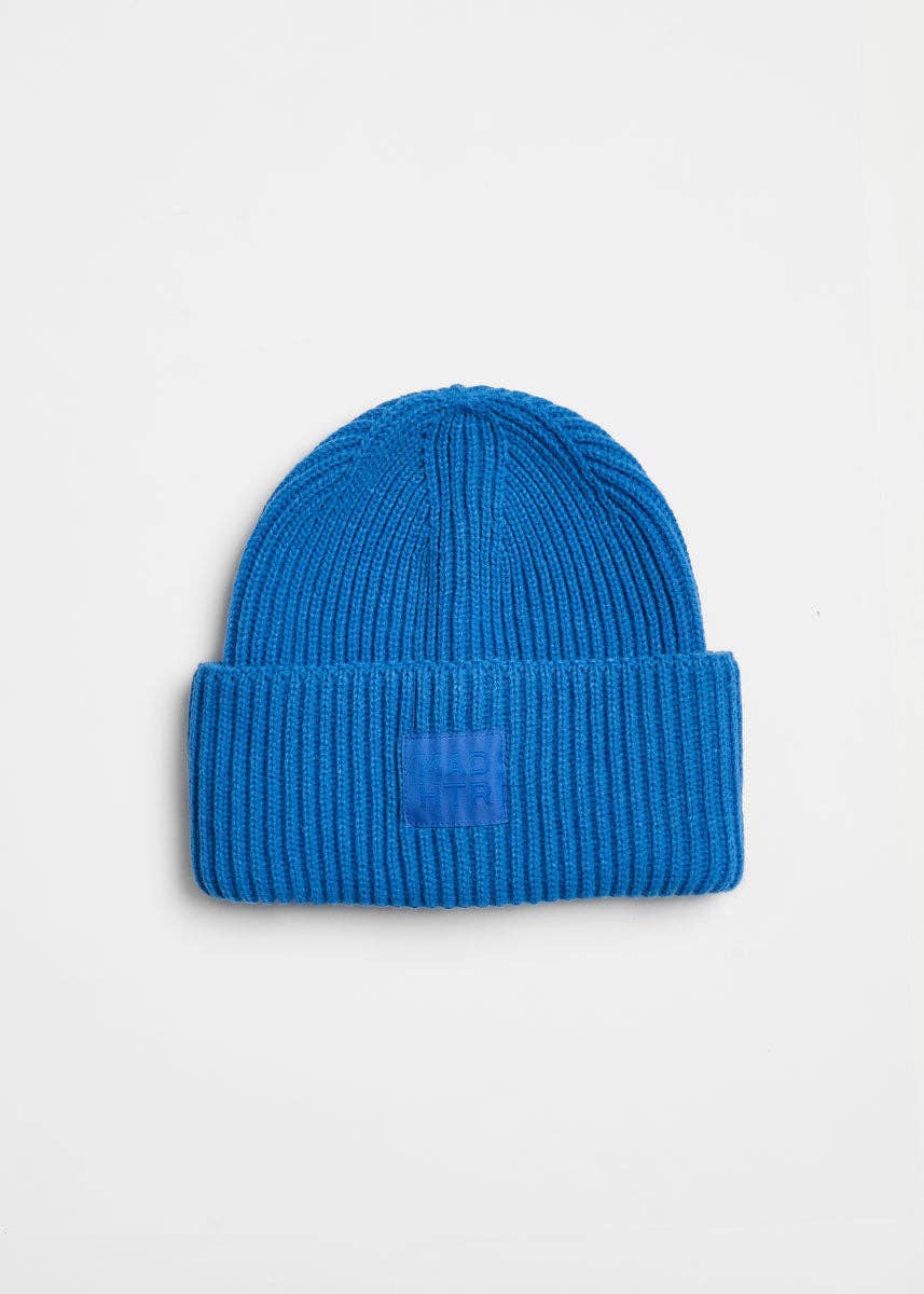 Adult Mad Hatter Ribbed Knit Beanie - Cobalt