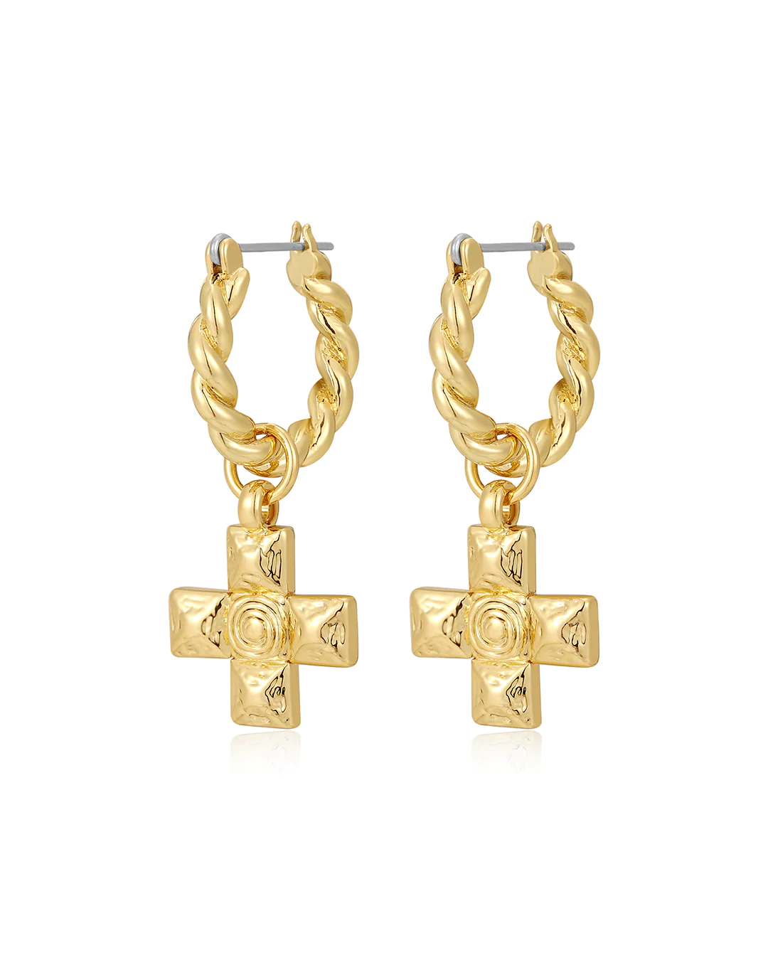 Molten Cross Twisted Hoops