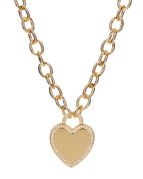 Pave Heart Pendant Necklace